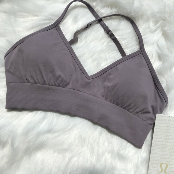 NWT LULULEMON AWAKENING BRA lavender grey w pads - Picture 3 of 8